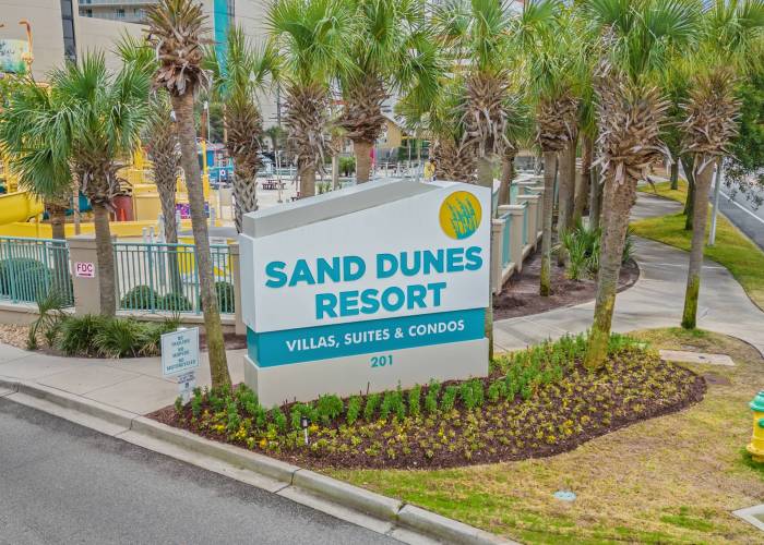 Sand Dunes Resort and Spa Building Sign in Myrtle Beach