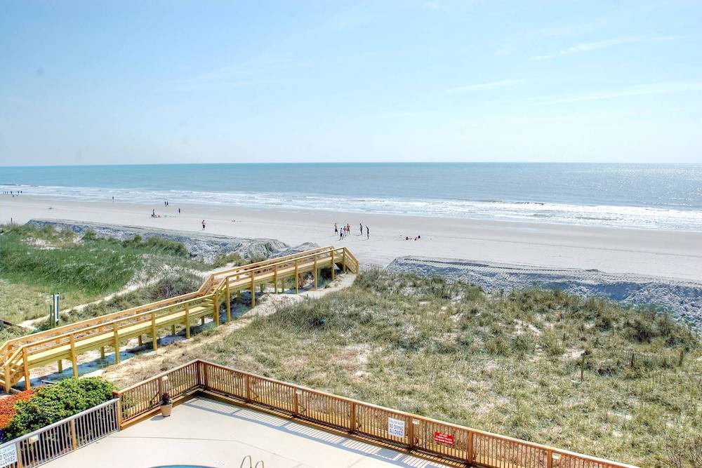 beach view from vacation rental at Myrtle Beach