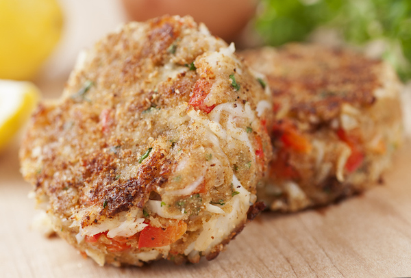 Enjoy a plate of crab cakes